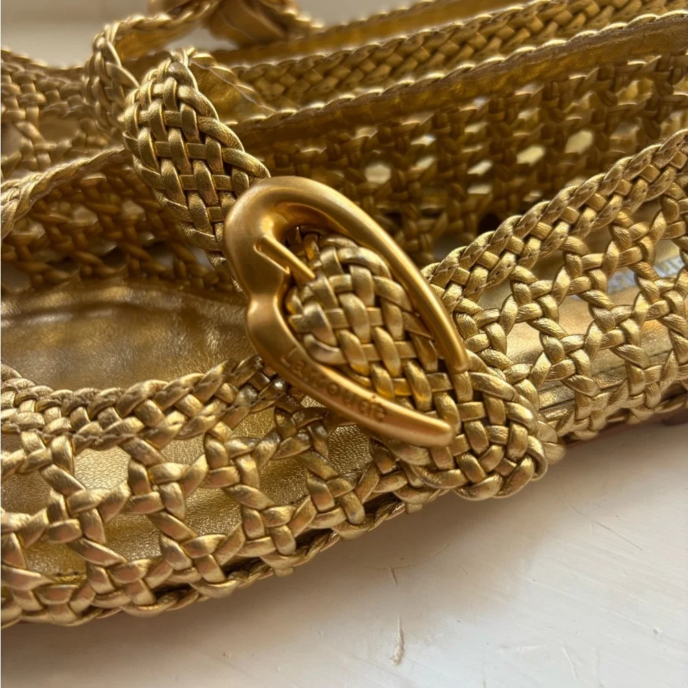 Larroude Gold Woven Flats - Picture 4 of 5